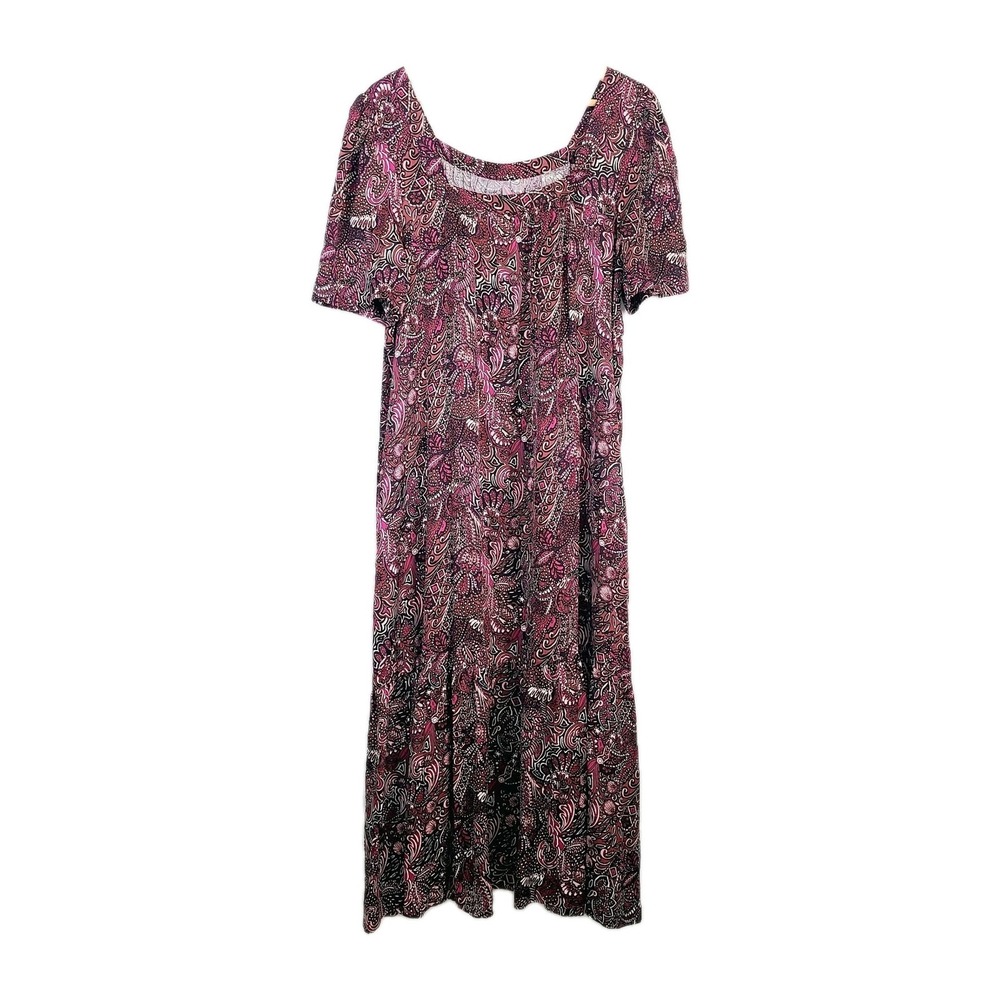 Anthropologie Pink Paisley Midi Dress